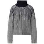 Ladies Textured Sweater Dark blue-cream