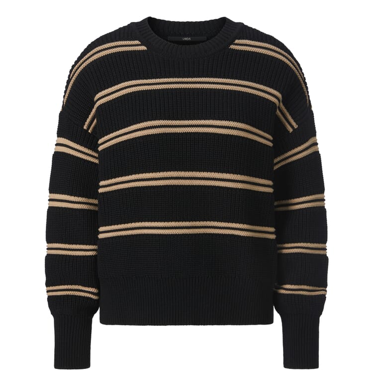 Bomuldstrøje til damer, Sort-beige