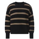 Maglia da donna in cotone Nero-beige