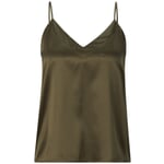 Top pour femme en satin de soie Olive