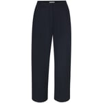 Women's wool trousers with pleat Black