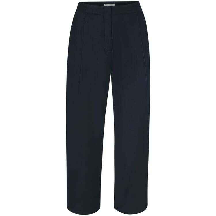 Women's wool trousers with pleat, Black