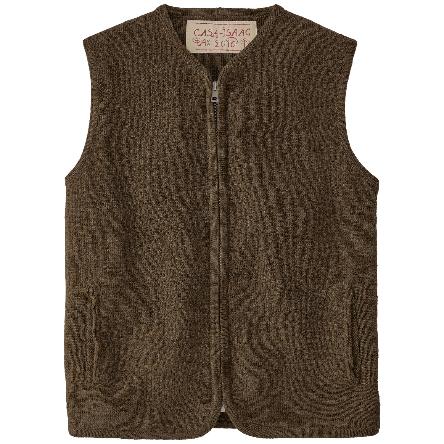 Men knitted vest, Olive melange Manufactum