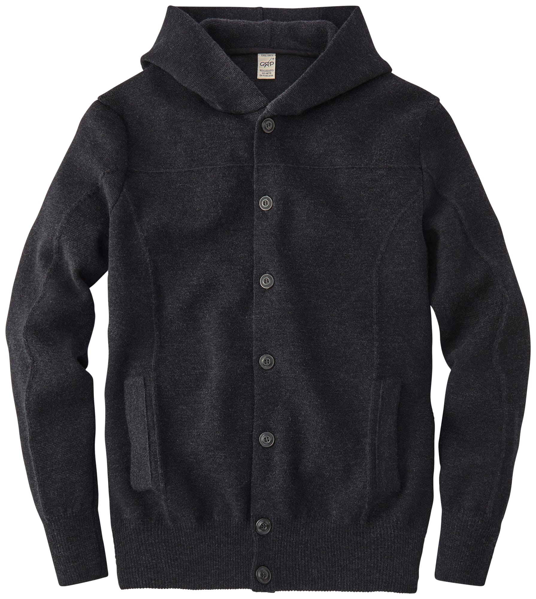 Men s cardigan with hood Dark gray Manufactum