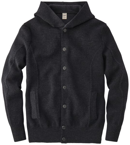 Men's cardigan with hood Dark gray