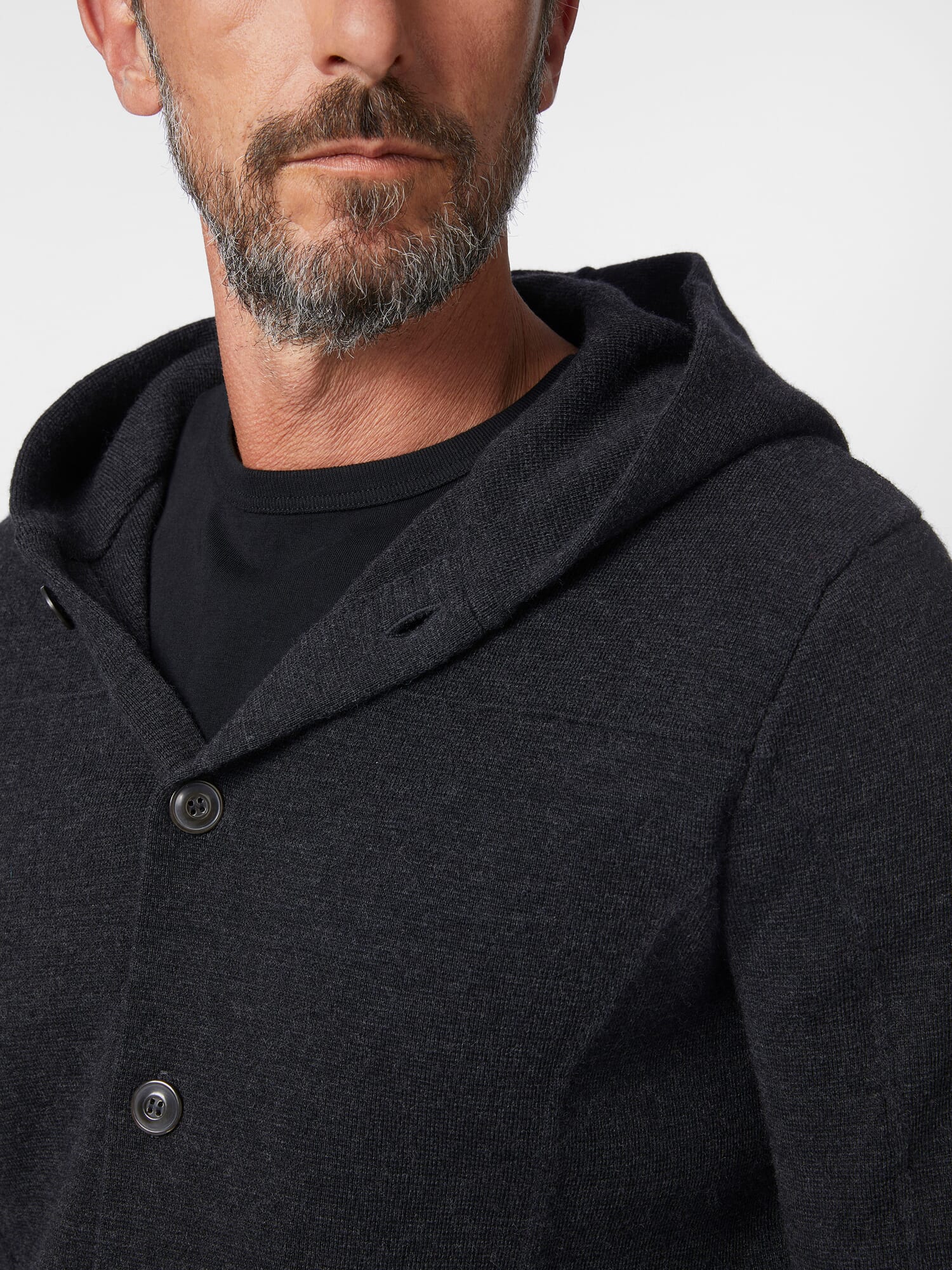 Men s cardigan with hood Dark gray Manufactum