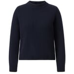 Women's sweater with button placket Dark blue