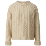 Women's sweater Aran pattern Natural white