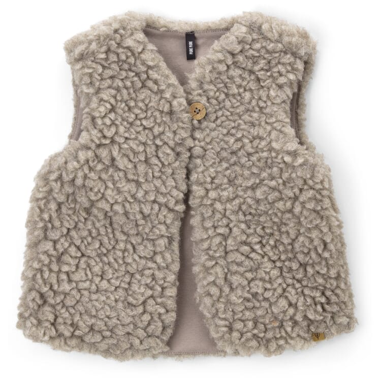 Children's vest wool plush, light gray