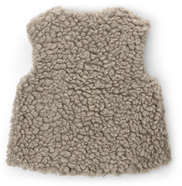 Gilet pour enfant en laine peluche gris clair