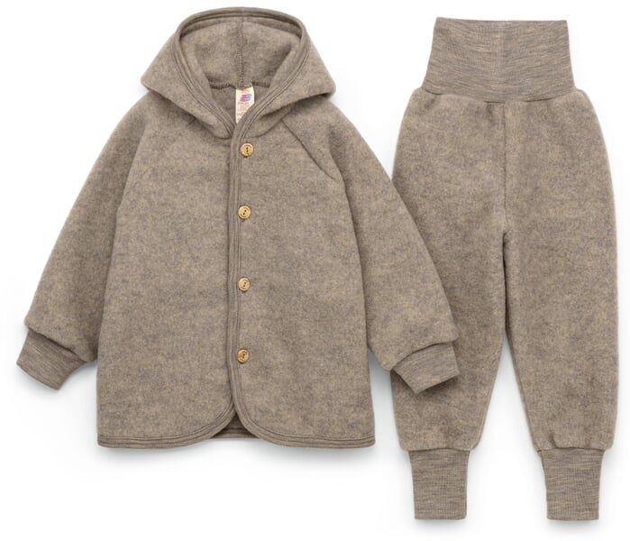 Kinder-Schlupfhose Schurwollfleece Braunmelange