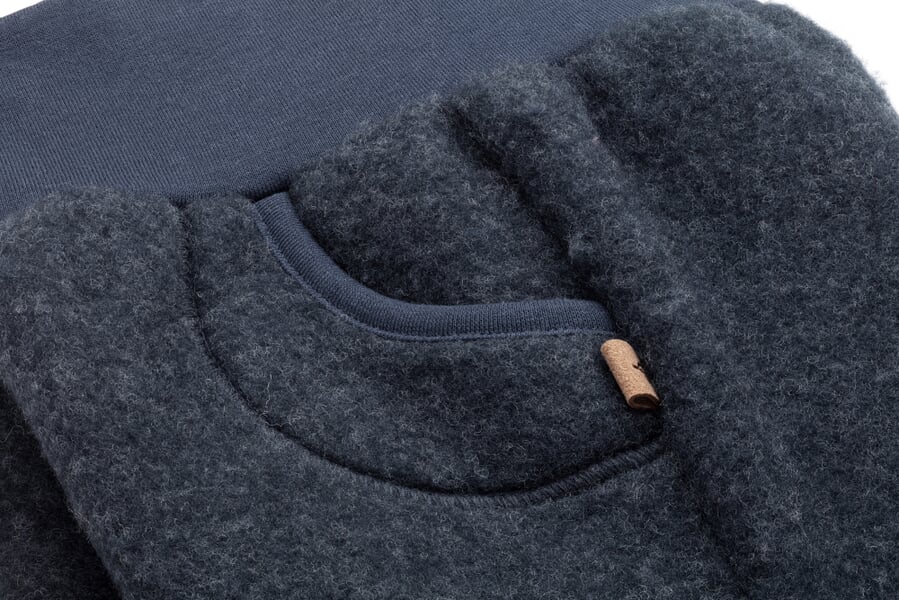Kinder-Schlupfhose Wollfleece Dunkelblau, Detailsicht