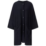 Dames oversized lange jas Donkerblauw