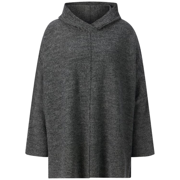 Sudadera de punto con capucha para mujer, Gris moteado