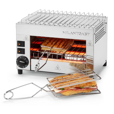 Grill toaster with quartz radiators
