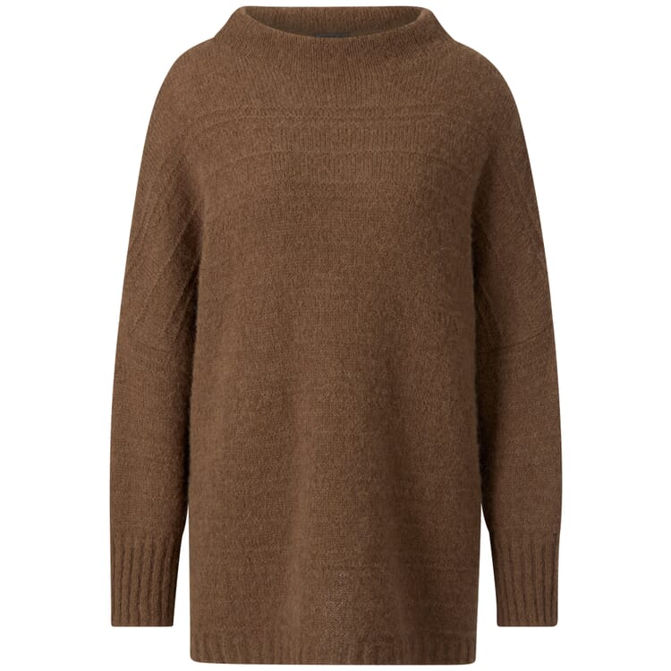 Ladies round neck sweater, Brown