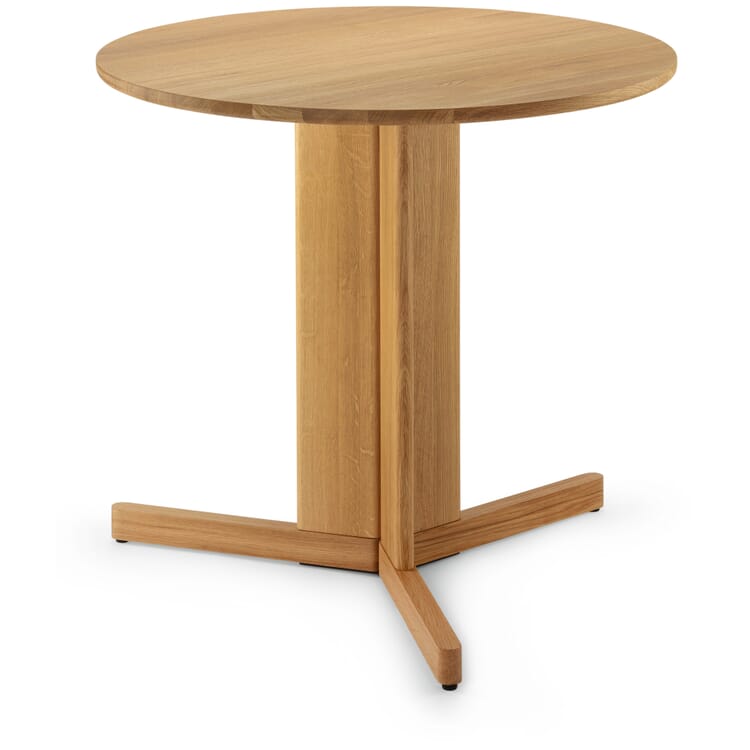 (S) Round oak dining table