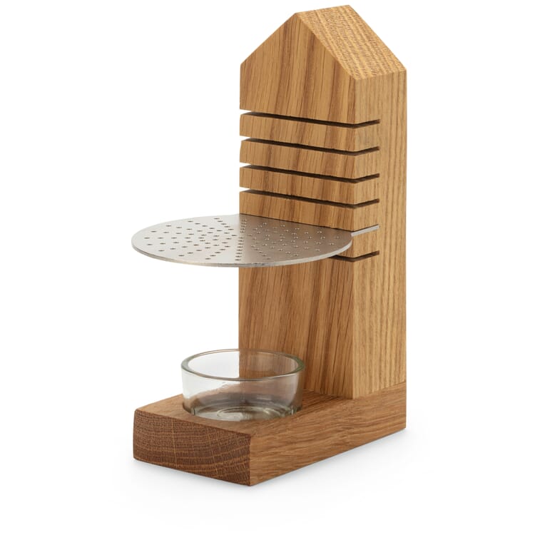 Højdejusterbar rygeovn af egetræ