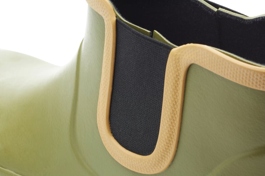 Men's Rubber Ankle Boots Olive-Black, close-up