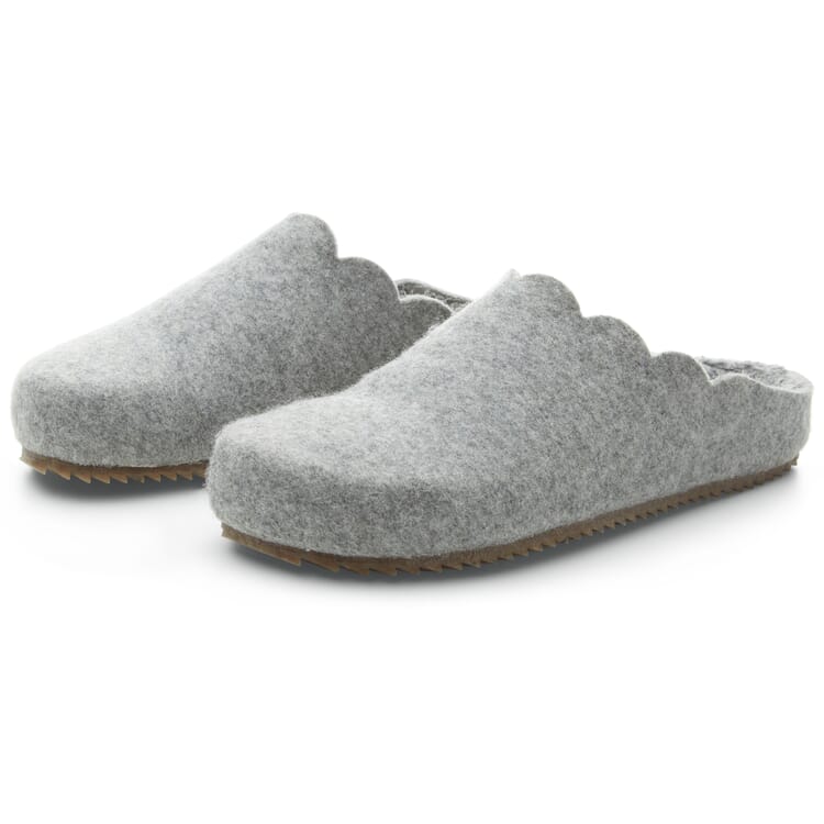 Ladies felt slipper, Light gray