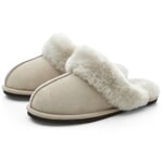 Ladies lambskin slipper Light gray