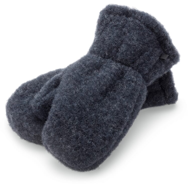 Children's mitten wool fleece, Dark blue