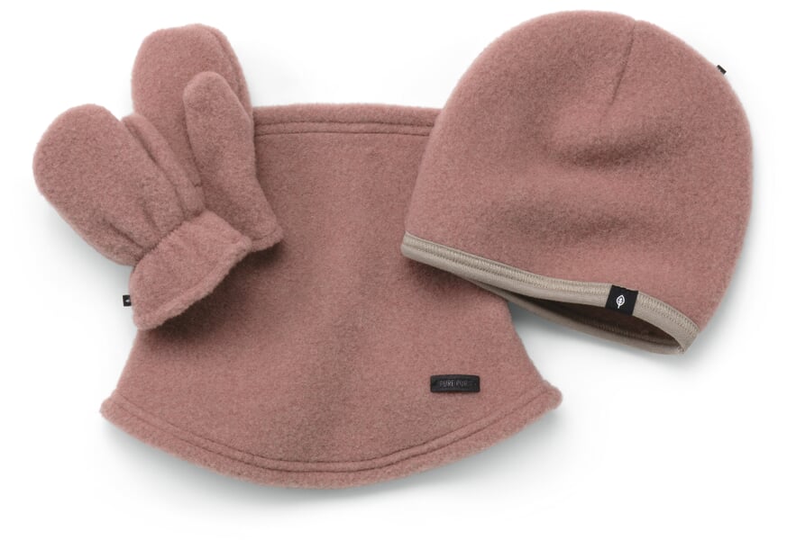 Kinder-Mütze Wollfleece Rosé