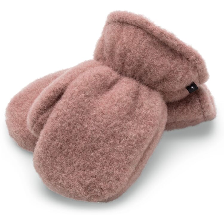 Children's mitten wool fleece, Rosé