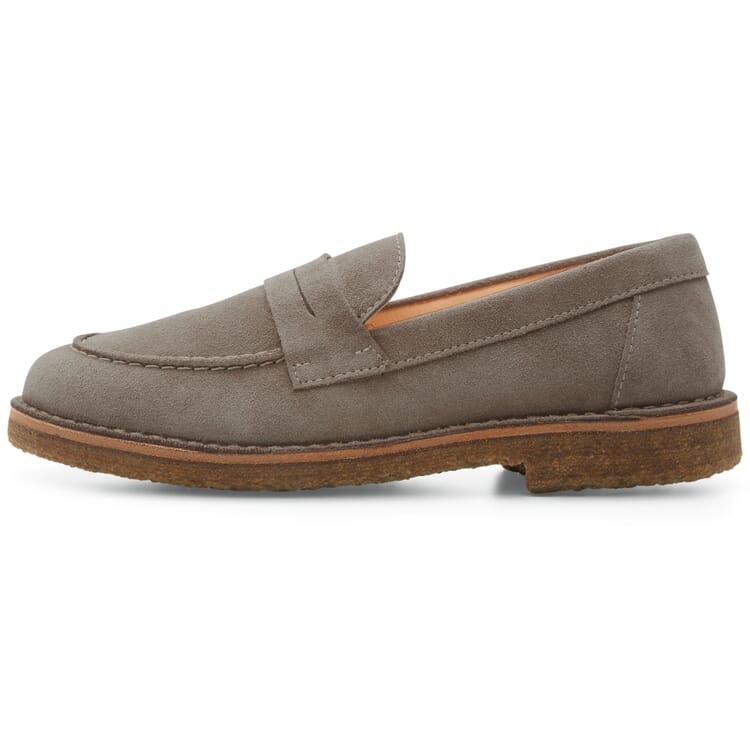 Ladies' suede loafers, Gray