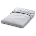 Sábana bajera elástica de jersey doble Gris claro 140–160 × 200 cm
