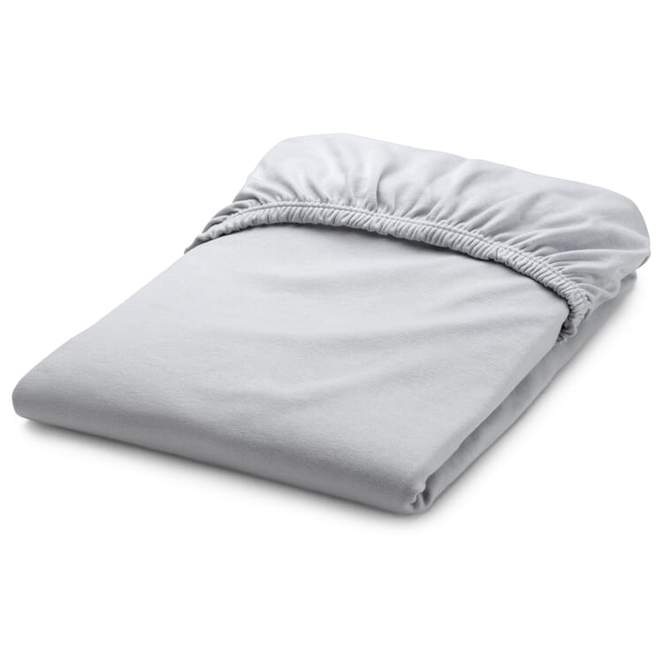 Sábana bajera elástica de jersey doble, Gris claro