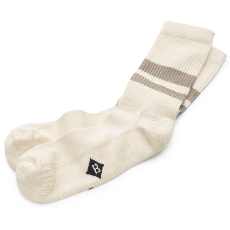Men's striped sock, Natural taupe