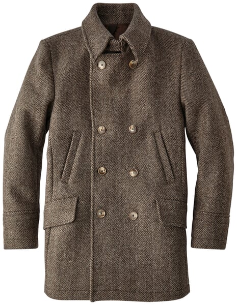Men jacket double breasted Brown-beige