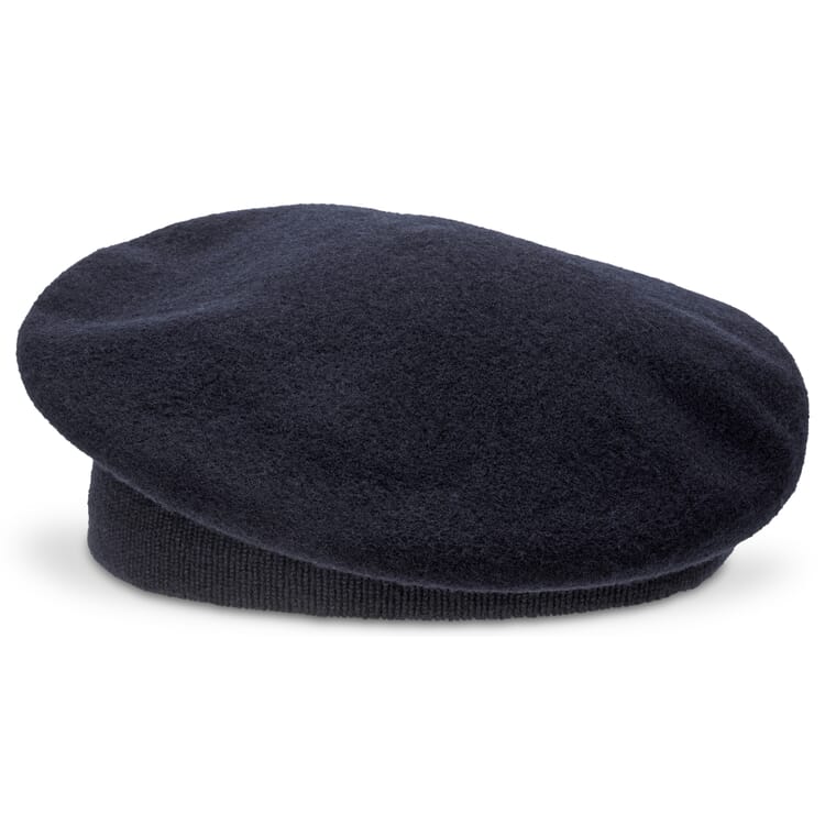 Women's wool beret, dark blue