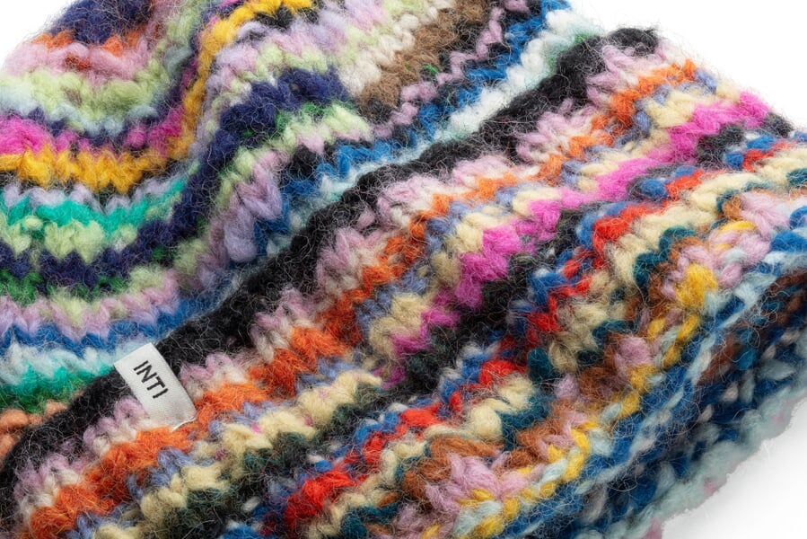 Bonnet tricoté unisexe, multicolore, vue détaillée