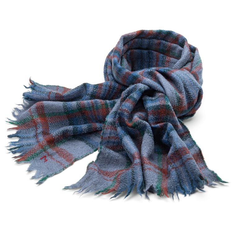 Unisex wool scarf, shades of blue