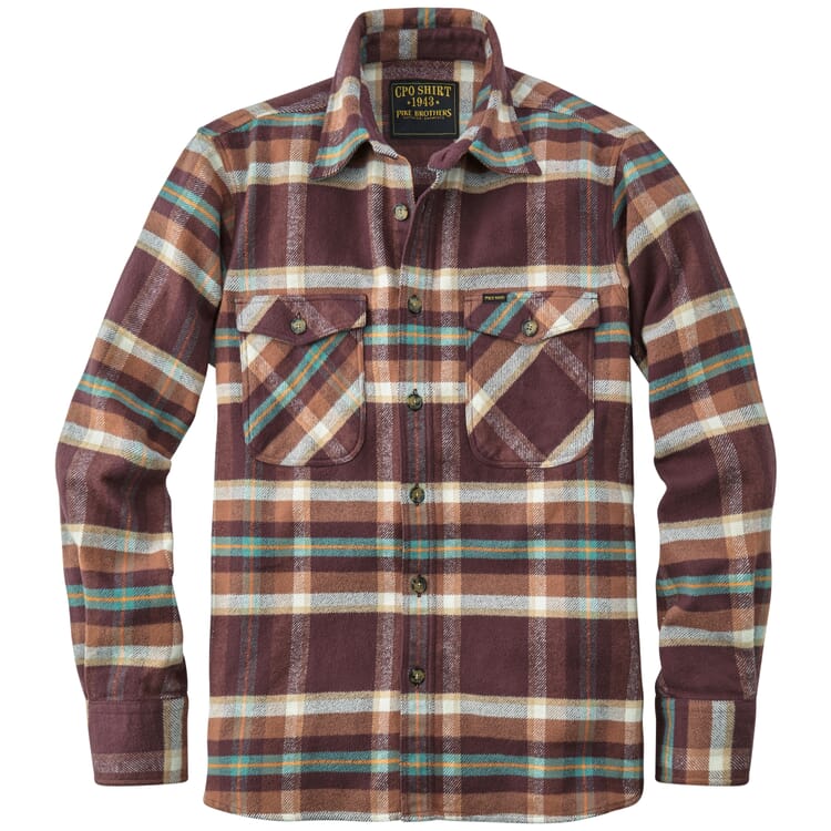 Flannelskjorte til mænd 1943 ternet, Brown