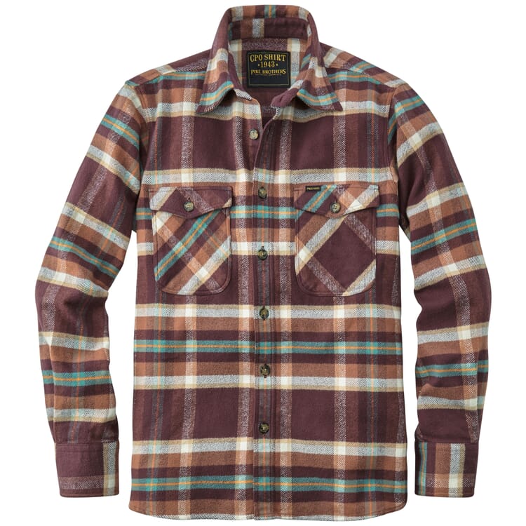 Men's flannel shirt 1943 plaid, Brown