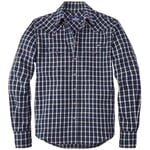 Camisa de franela a cuadros para hombre Azul y blanco