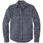 Mens flannel shirt plaid Blue-White