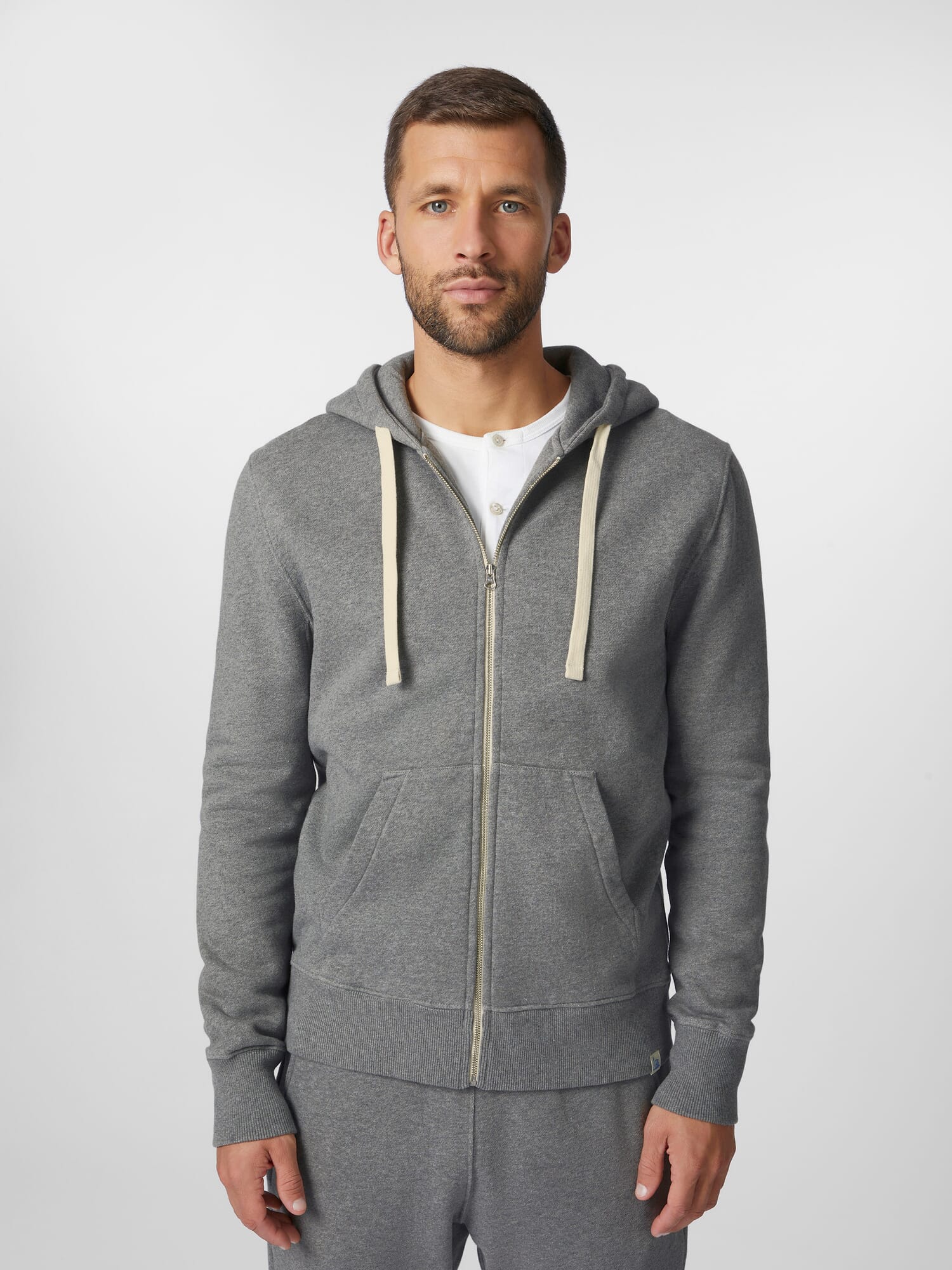 Mens grey hooded jacket on sale