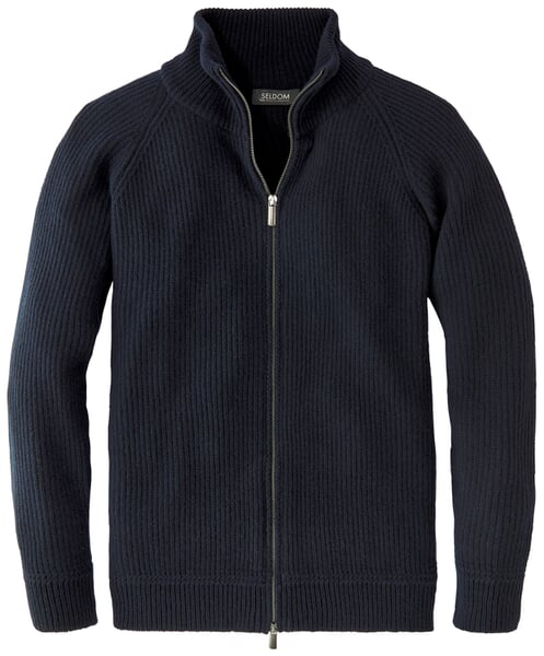 Veste en tricot Zip pour hommes Bleu foncé