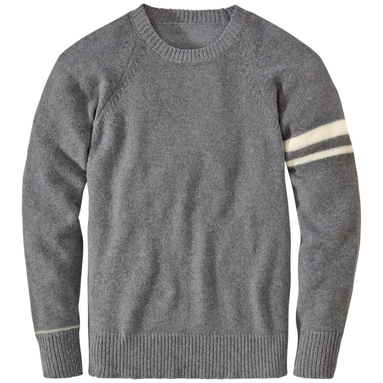 Men sweater with stripes, Medium gray