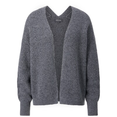 Graue Strickjacke Cardigan Grobstrick Lang Strickjacke Grau Lange