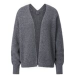 Ribbet cardigan til damer Anthracite
