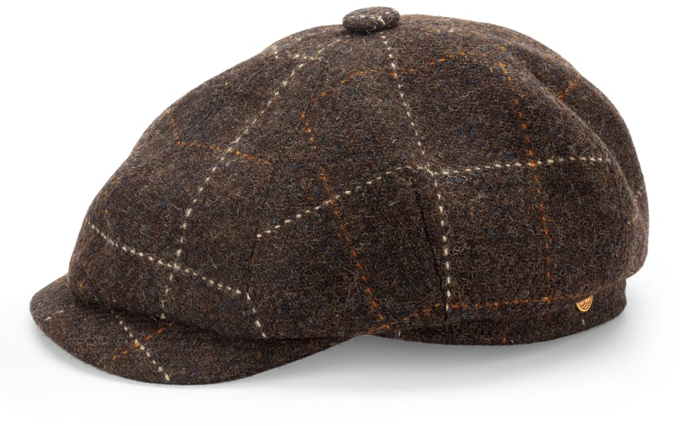 Men cap Harris Tweed Brown