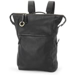 Laptop leather backpack, black