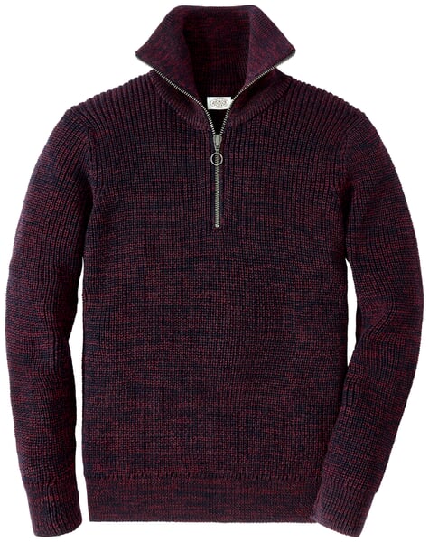 Troyeur homme col zippé Bleu-Rouge