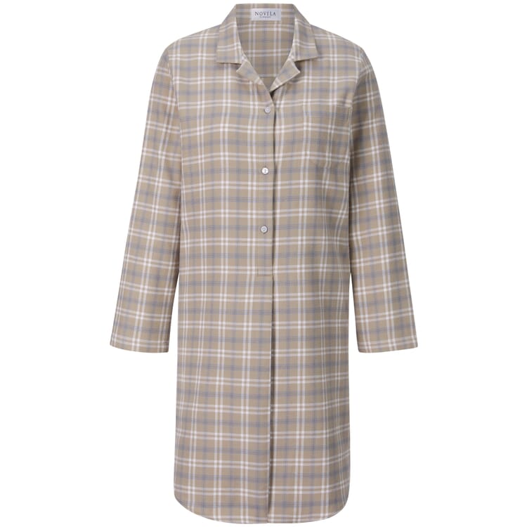 Natkjole til damer med tern, Beige-blå