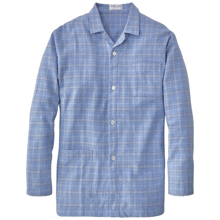 Pyjamas i ternet flannel til mænd, Lyseblå